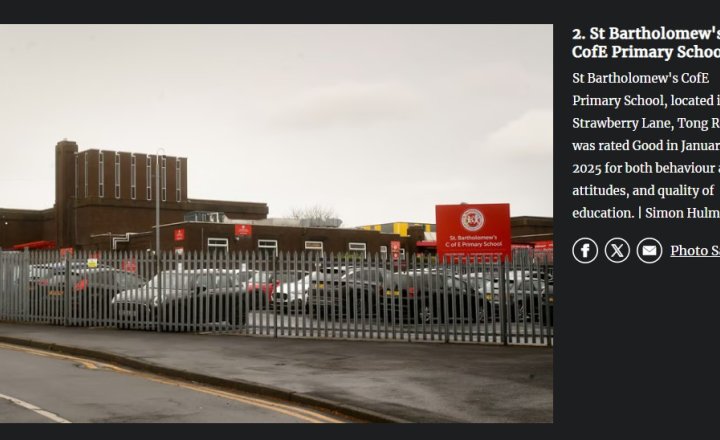 Image of Yorkshire Evening Post top OFSTED rated primary schools