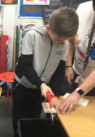 Image of Year 5 (Class 14) - Design Technology - Wood Cutting
