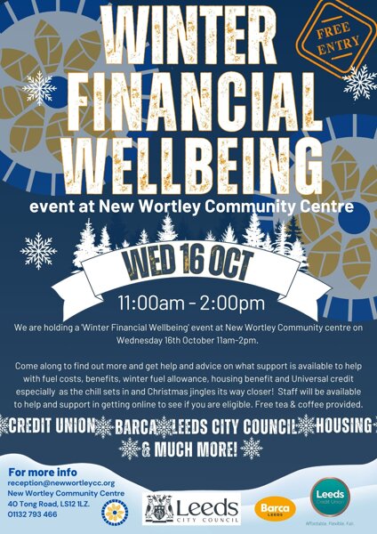 Image of Winter Financial Wellbeing - New Wortley Community Centre