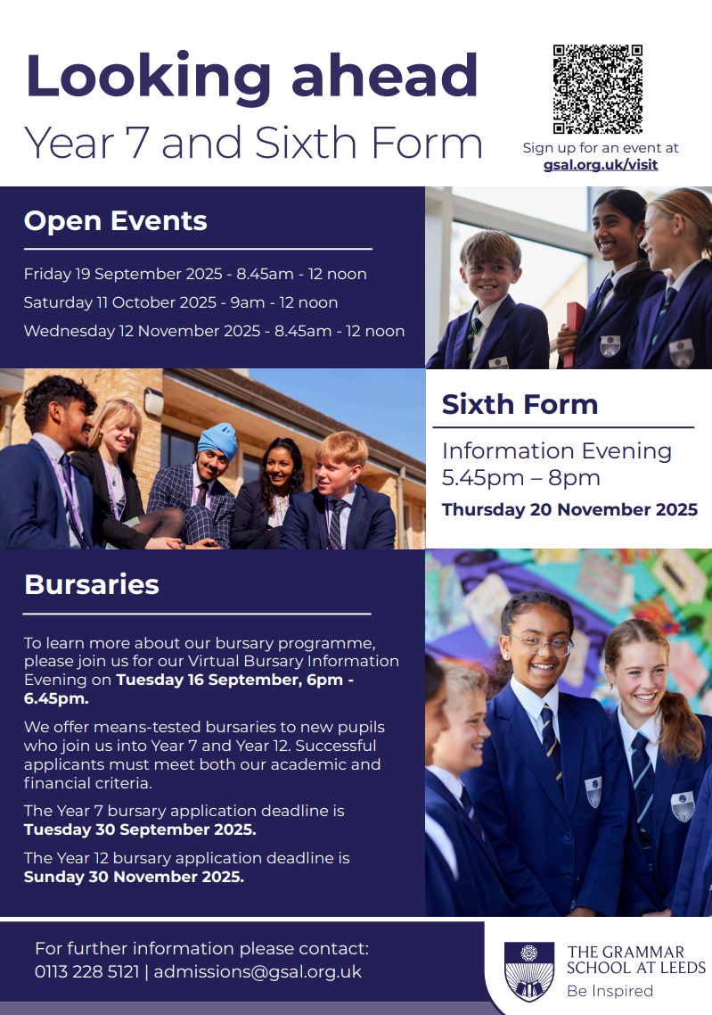 Image of The Grammar School at Leeds - Open Events