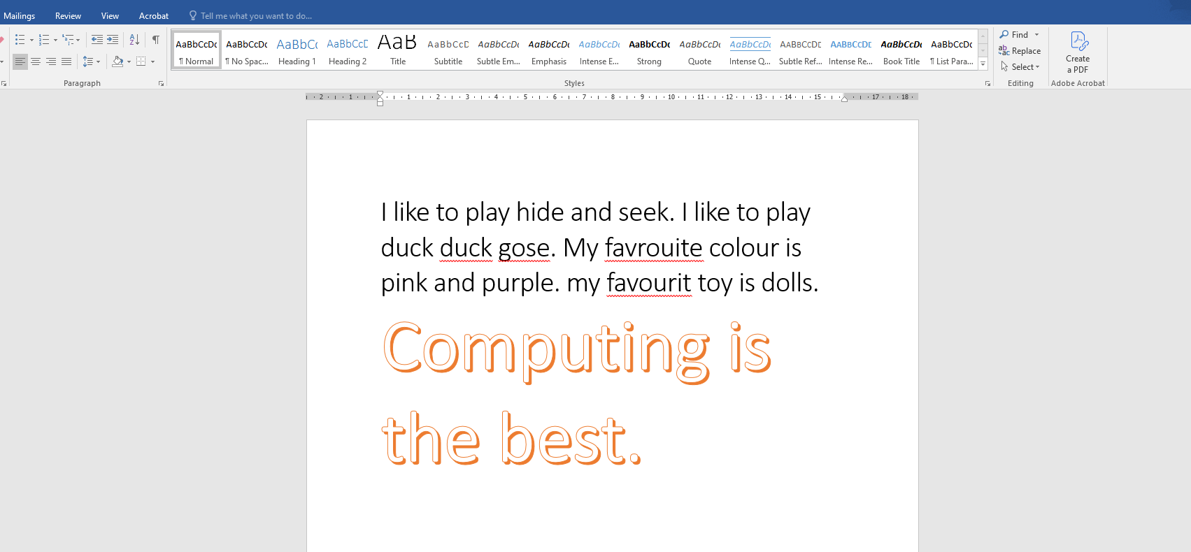 Image of Year 2 (Class 6) - Computing - Microsoft Word Typing Skills