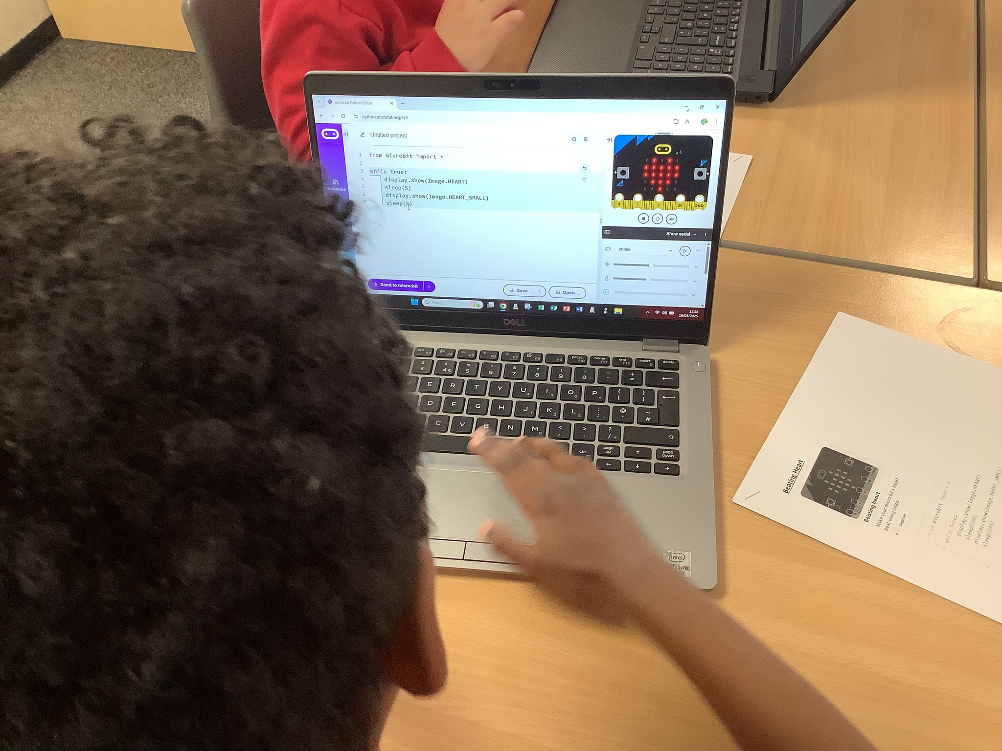 Image of Year 5 - Computing Club - Micro:Bits - Beating Heart