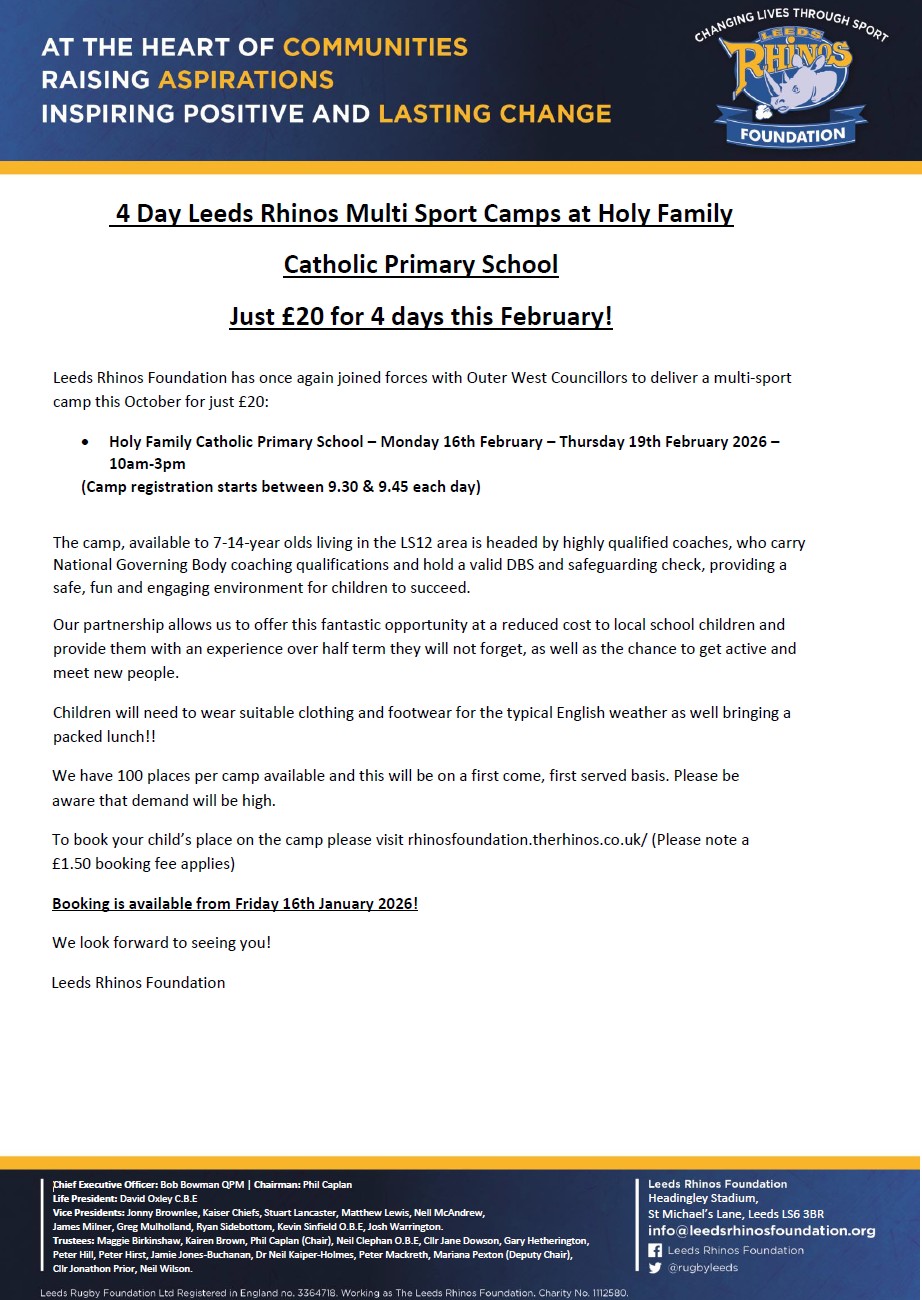 Image of Leeds Rhinos Multi Sports Camp - February Half Term