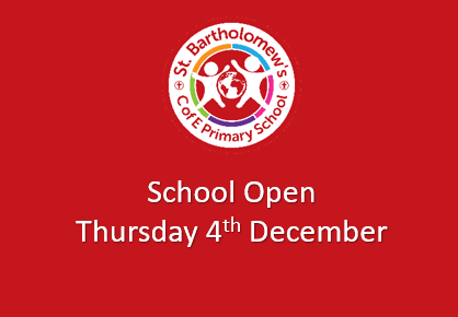 Image of School Open - Thursday 4th December