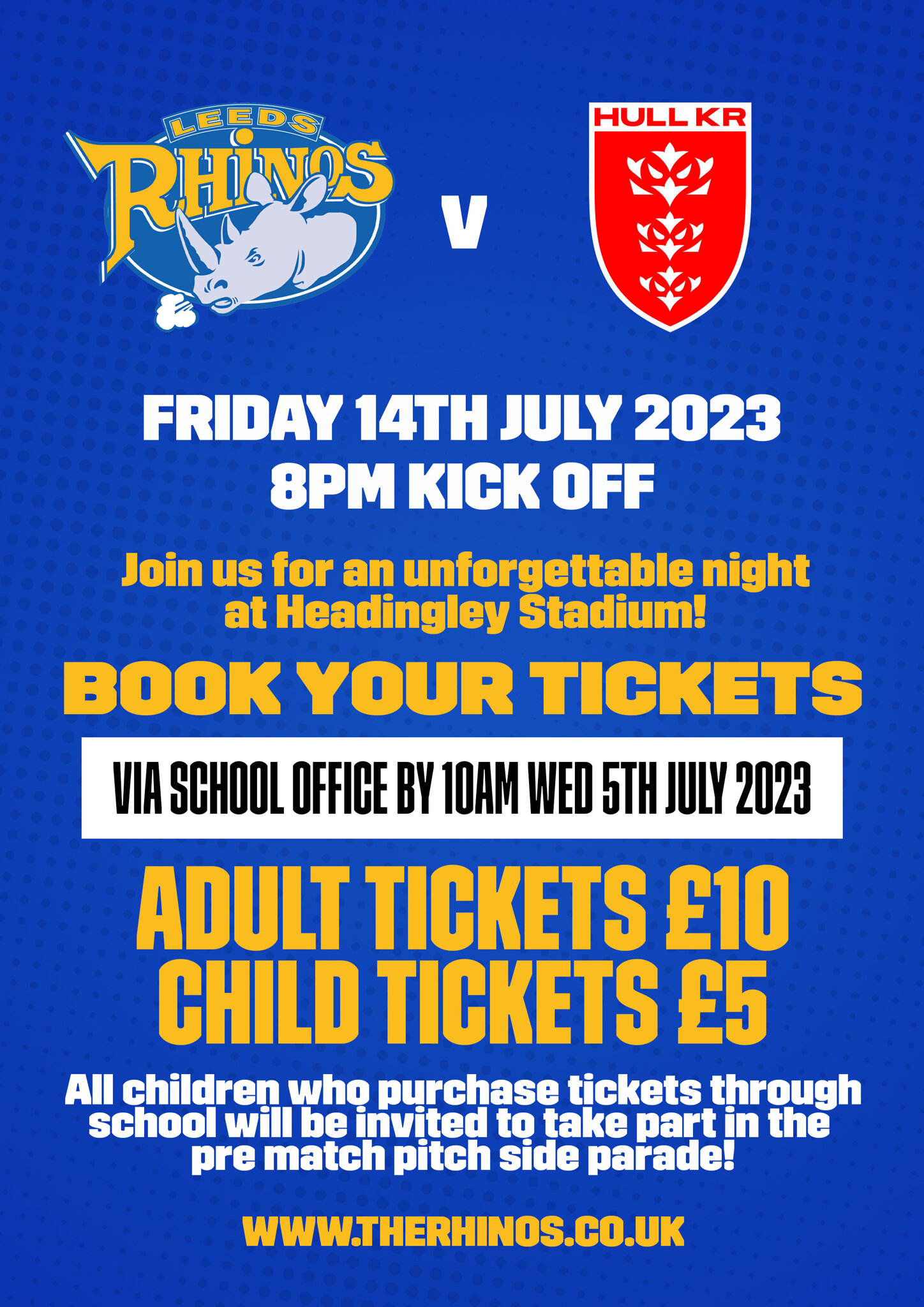 Image of Leeds Rhinos Offer - Home Game Friday 14th July 2023