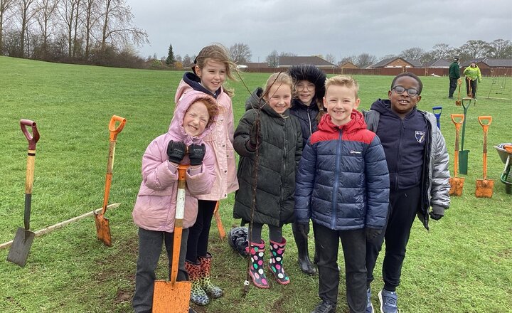 St Bede's pupils planting trees during their lunchtime to support nesting birds 