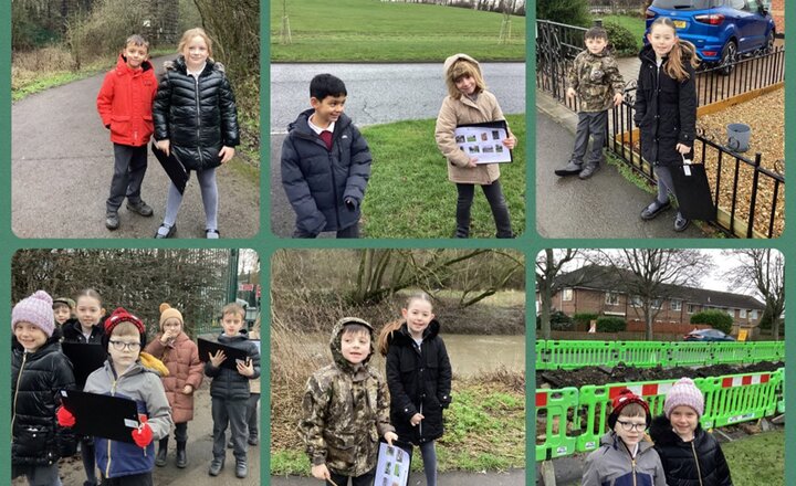 St. Bede’s KS1 pupils exploring their local area during a geography fieldwork activity, observing buildings, roads, green spaces and rivers