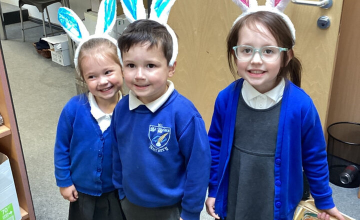 St Bede's Nursery pupils dressed up as Easter bunnies to spread the joys of Easter