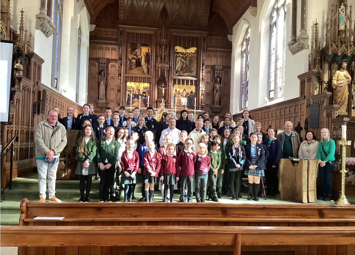 St Bede's pupils gathered to celebrate St Patrick's Day with other Trust schools