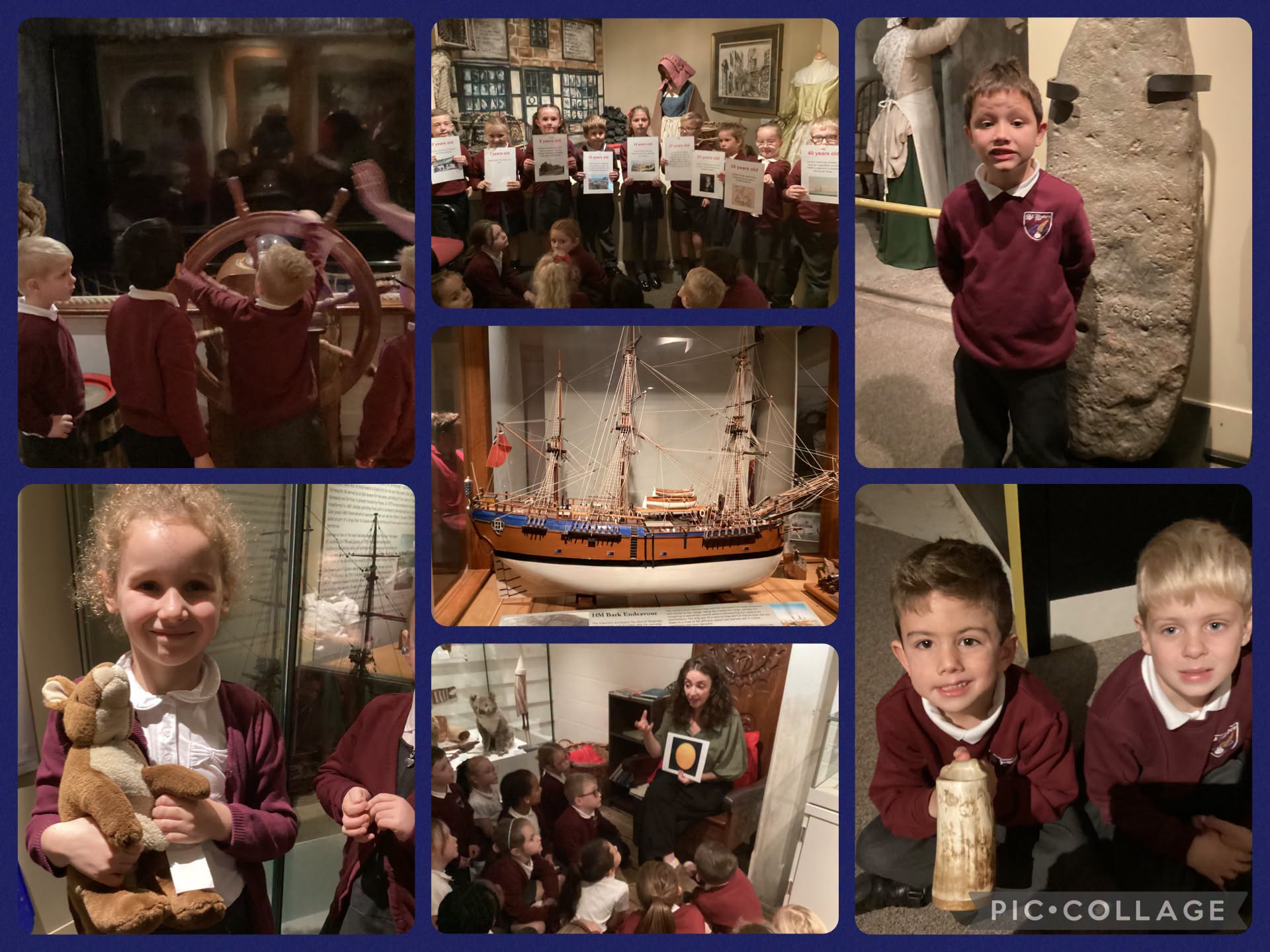 St Bede's pupils at the Captain Cook Museum