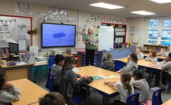 Image of Mrs Brown visits Year 4