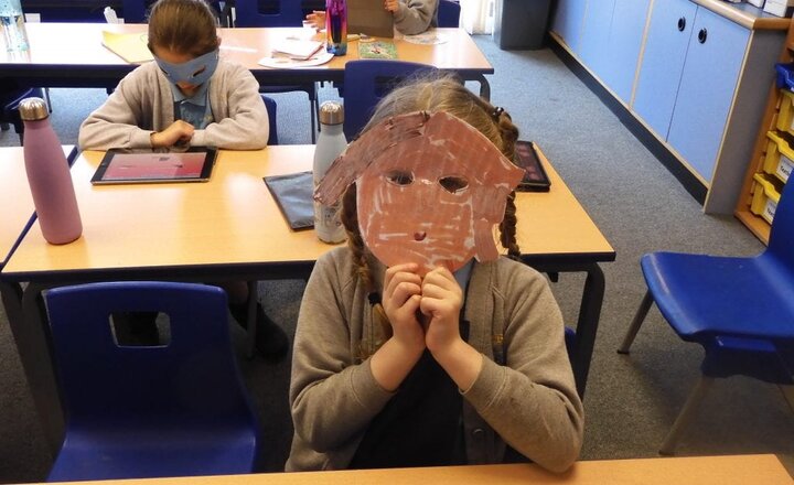 Image of Y3 Masked Readers on World Book Day!