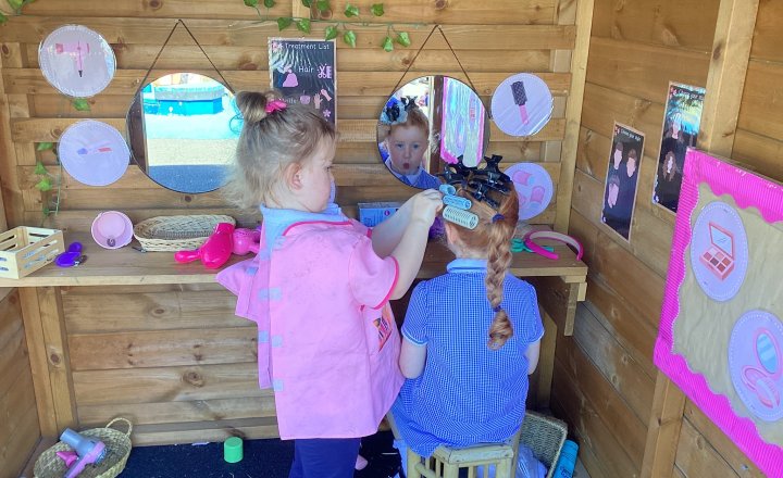 Early Years enjoying the opening of the Bega's Beauty Salon