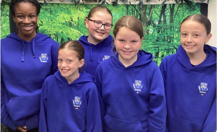 St Bega's girls who showcased their respectful and polite behaviour to another visiting school