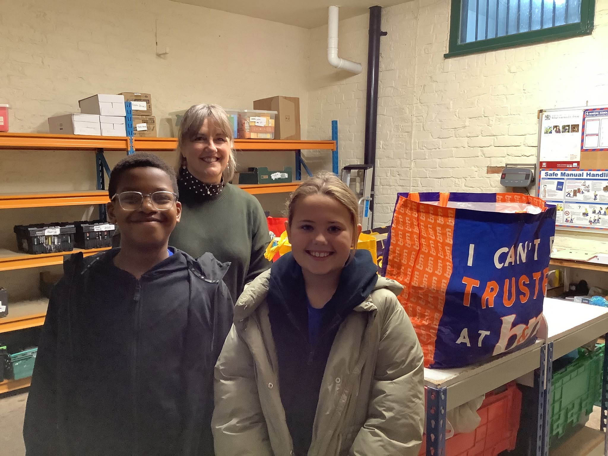 St Bega's Mini vinnies visiting their local food bank