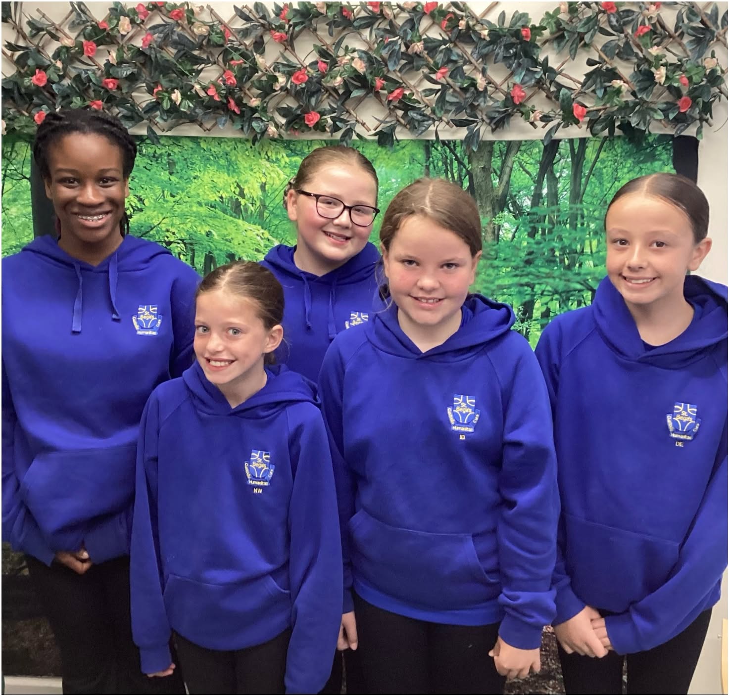 St Bega's girls who showcased their respectful and polite behaviour to another visiting school