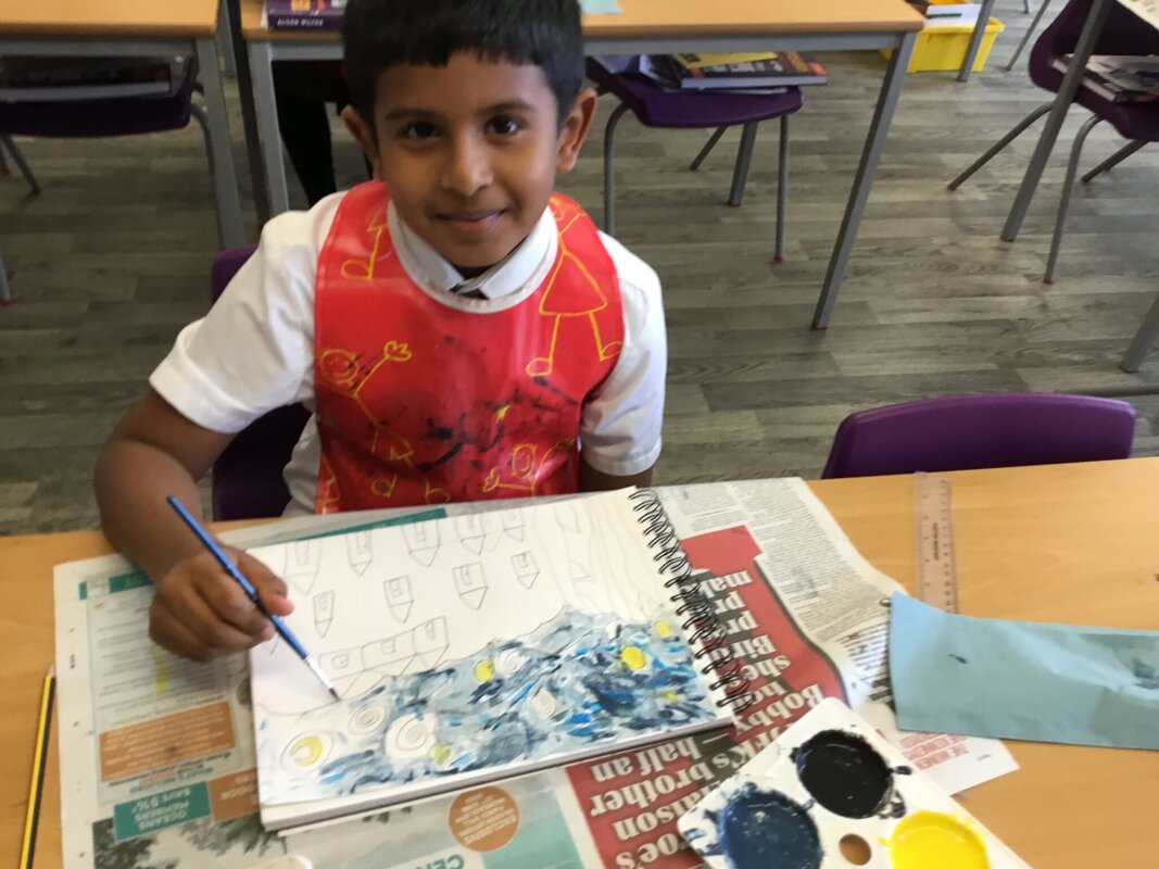 Image of Year 3 paint impasto like Van Gogh