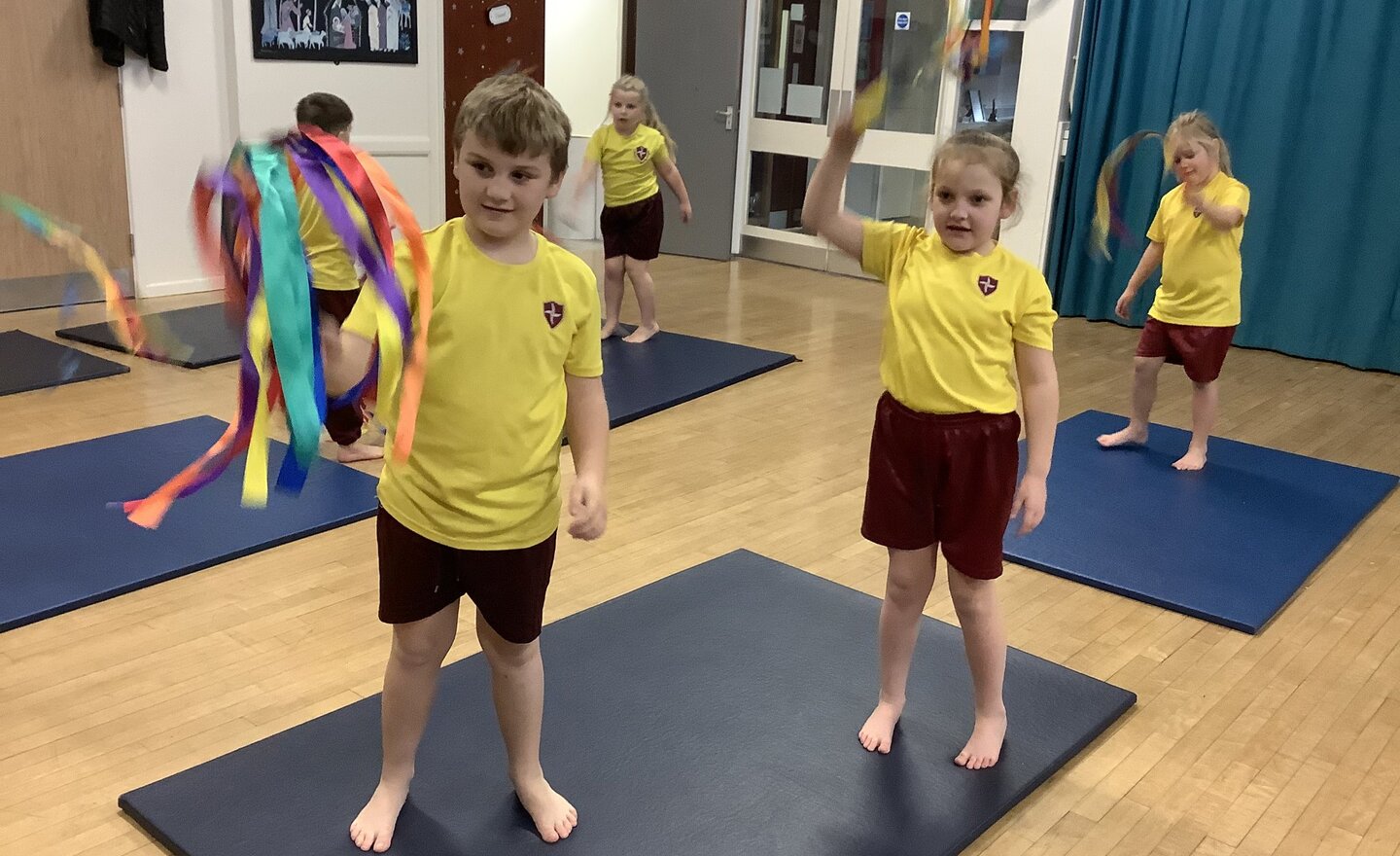 Image of A colourful gymnastics lesson