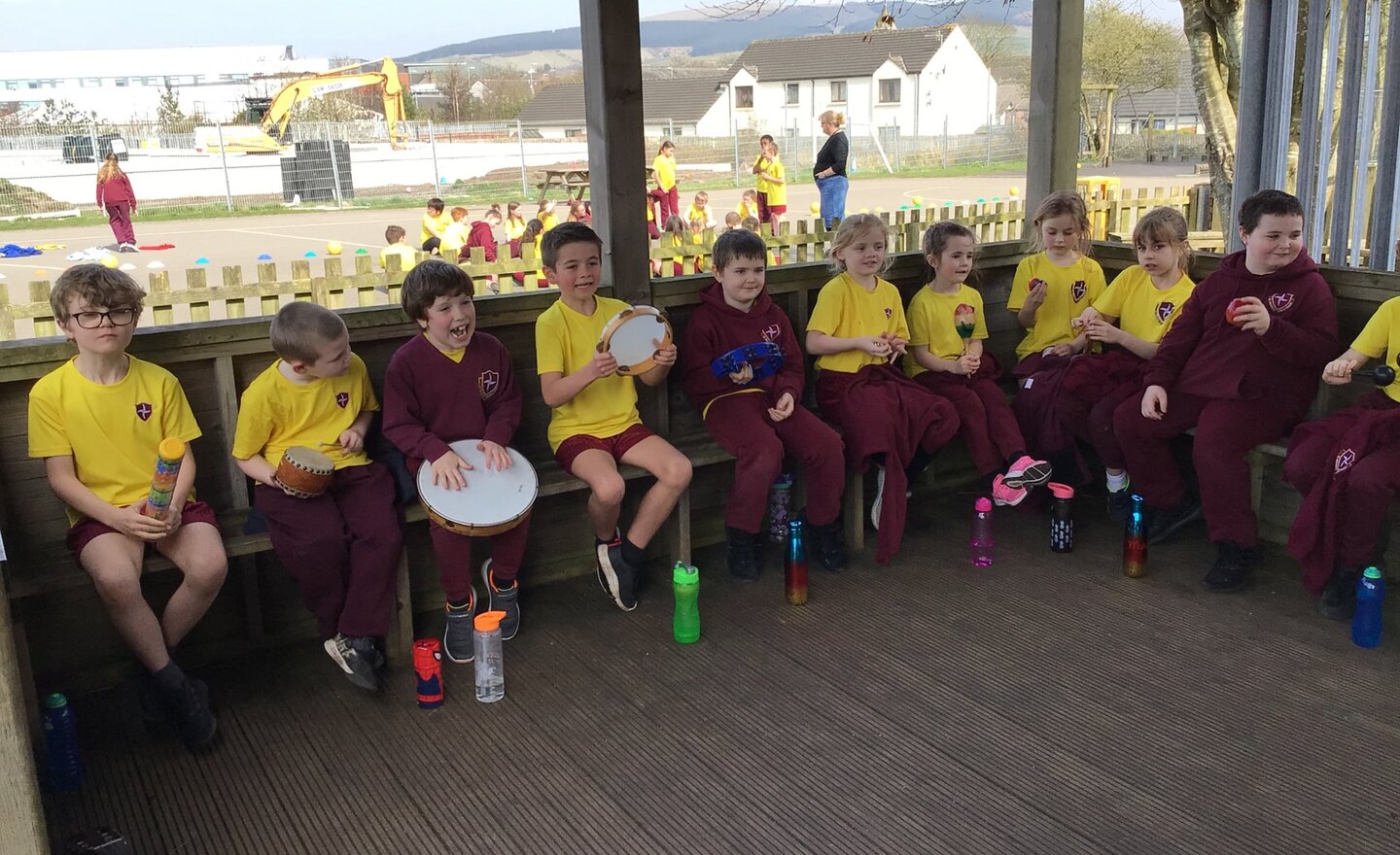 Image of Year 3 enjoyed music in the gazebo 