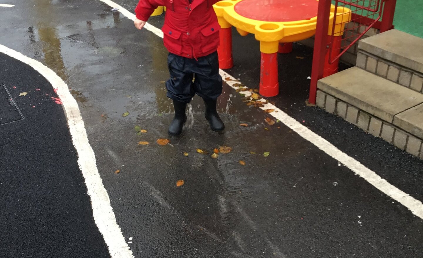 Image of Nursery out having fun in the rain!