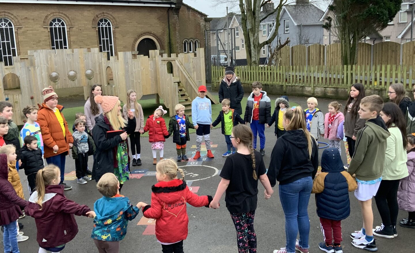 Image of Y6 and Reception celebrate Children’s Mental Health Week