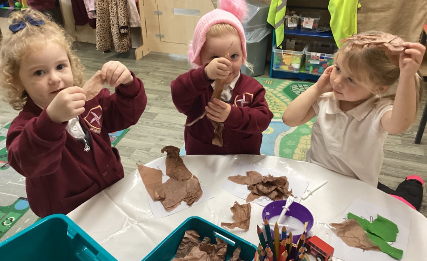 Image of Autumn crafting in Nursery