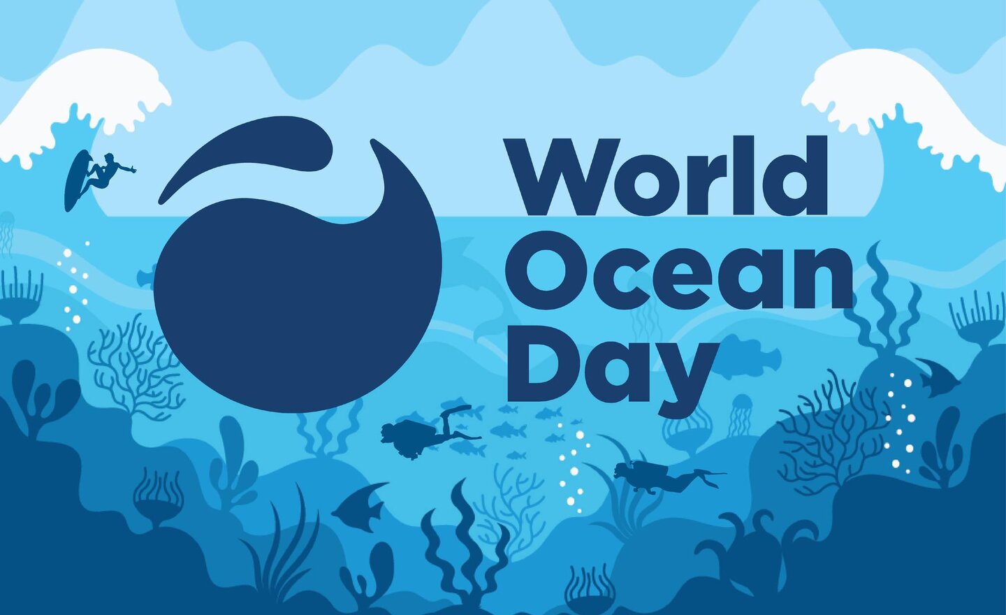 Image of World Ocean Day 2025 with Year 2