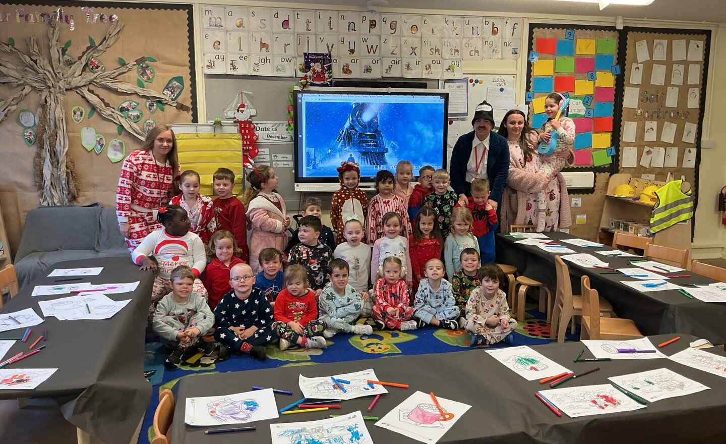 Image of Reception’s Polar Express Pyjama Day