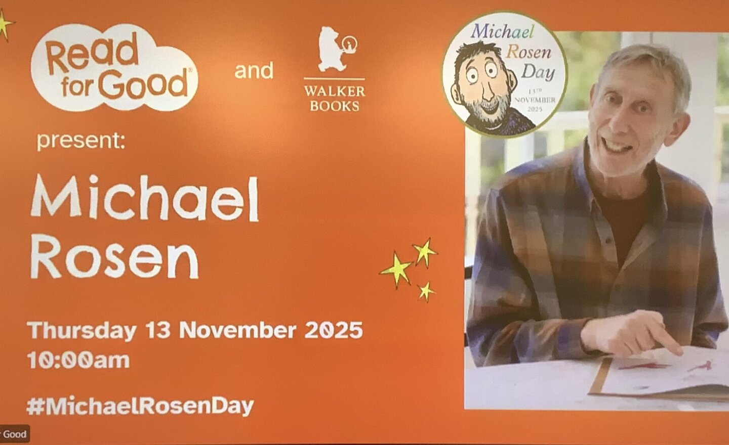 Image of Michael Rosen Day 2025 with Year 2