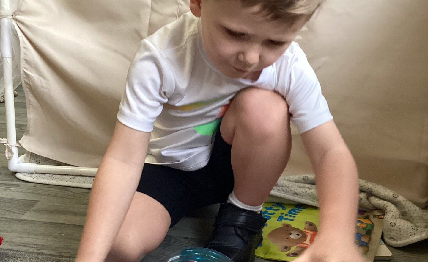 Image of Teddy bear sleepover in Nursery