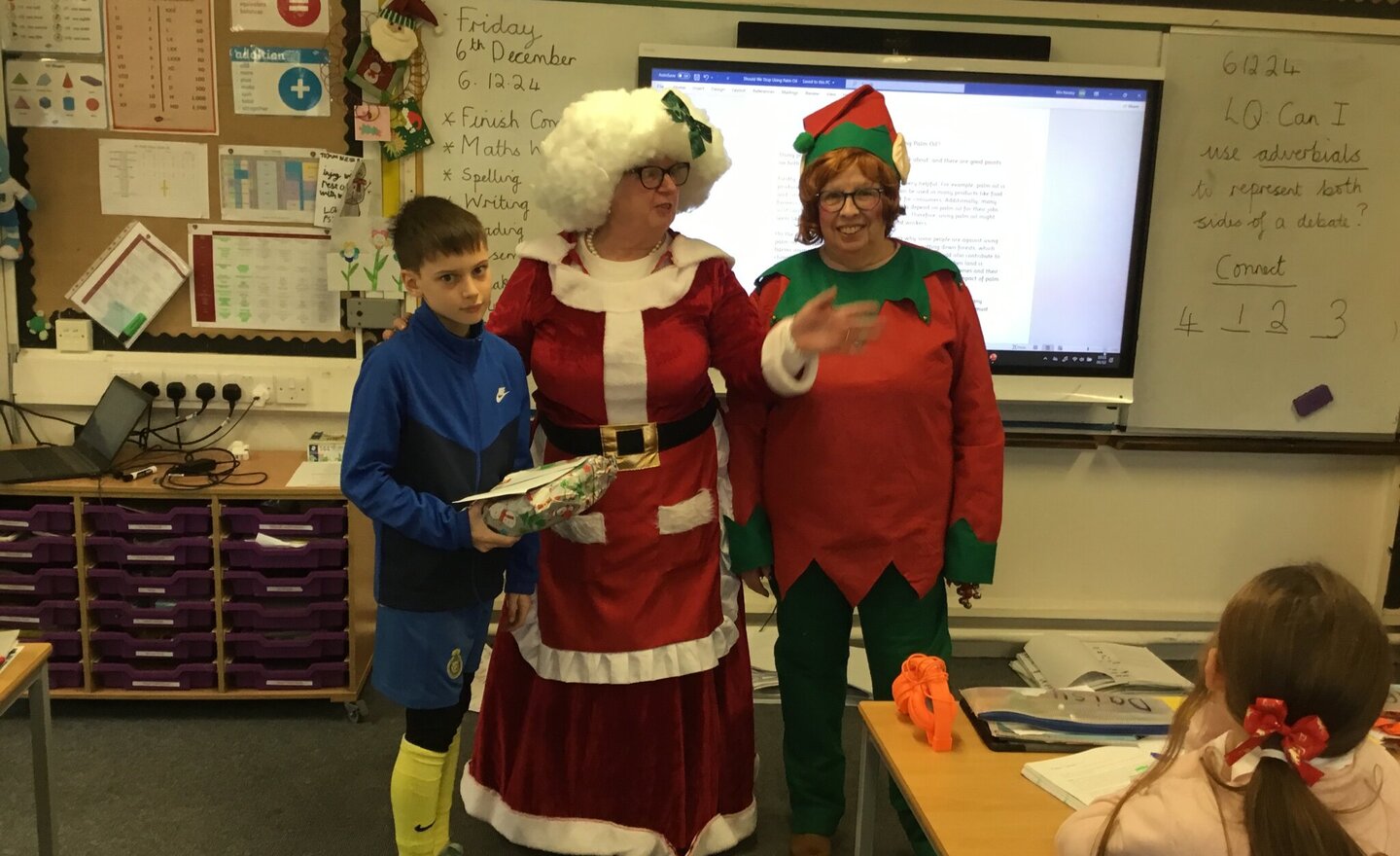 Image of Father Christmas and Mrs  Claus Visit Year 5