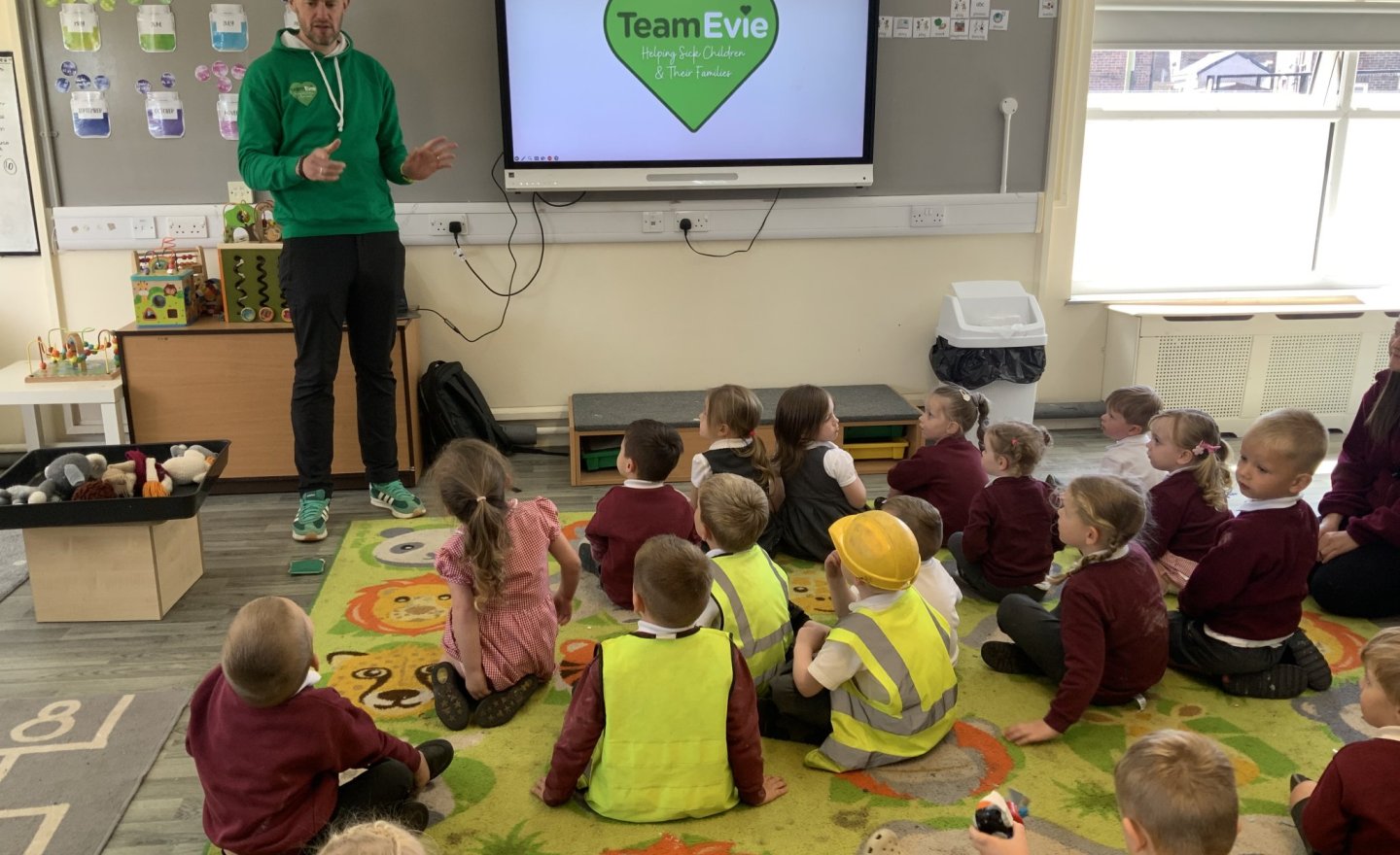 Image of Team Evie visit to Nursery