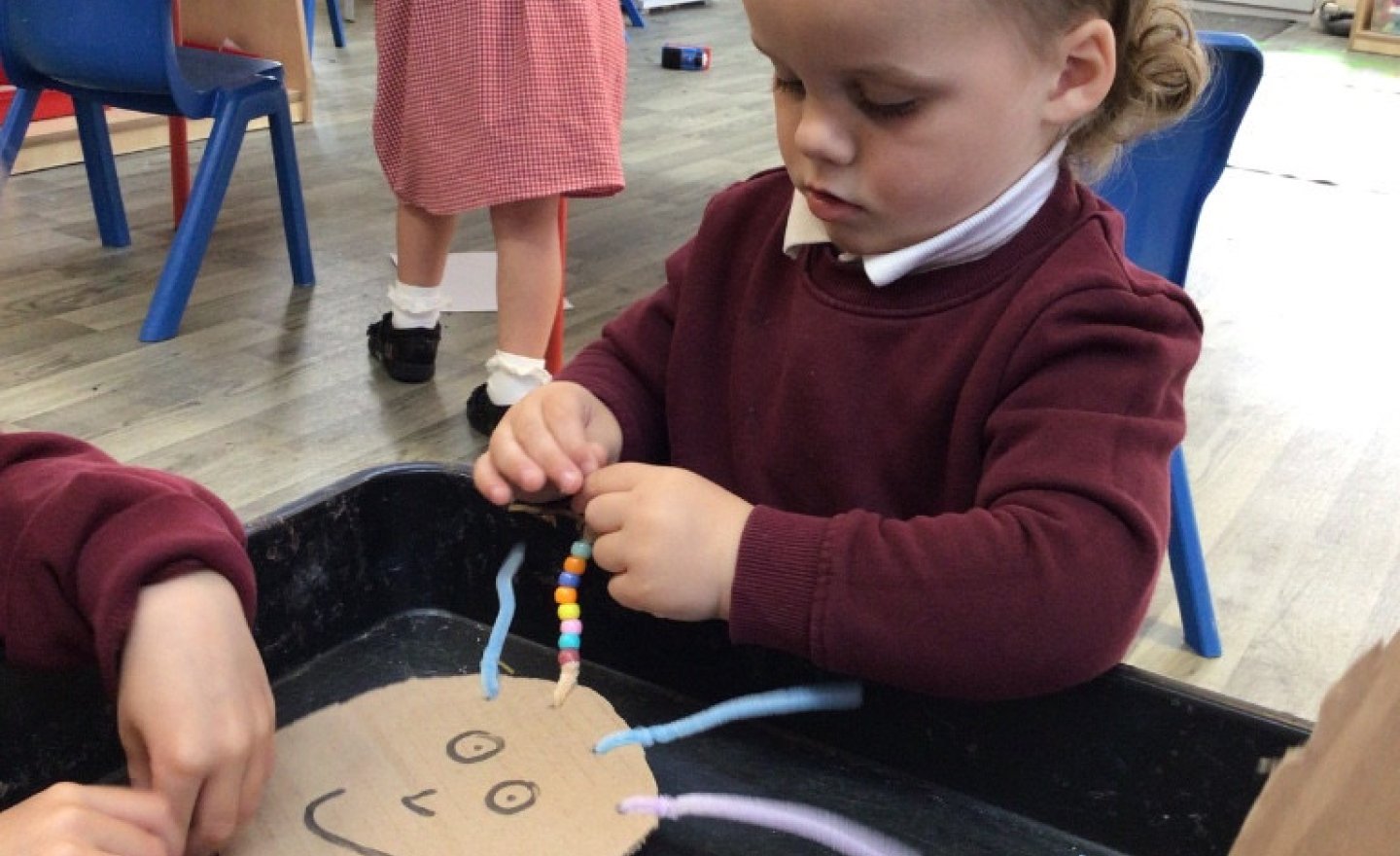 Image of Threading beads 