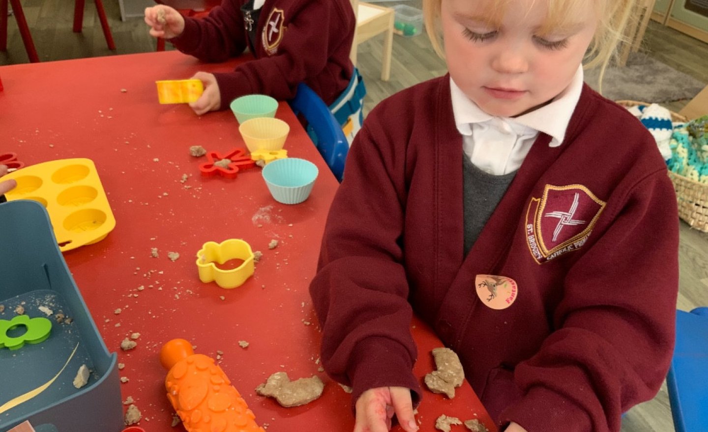 Image of Play dough creations in Nursery