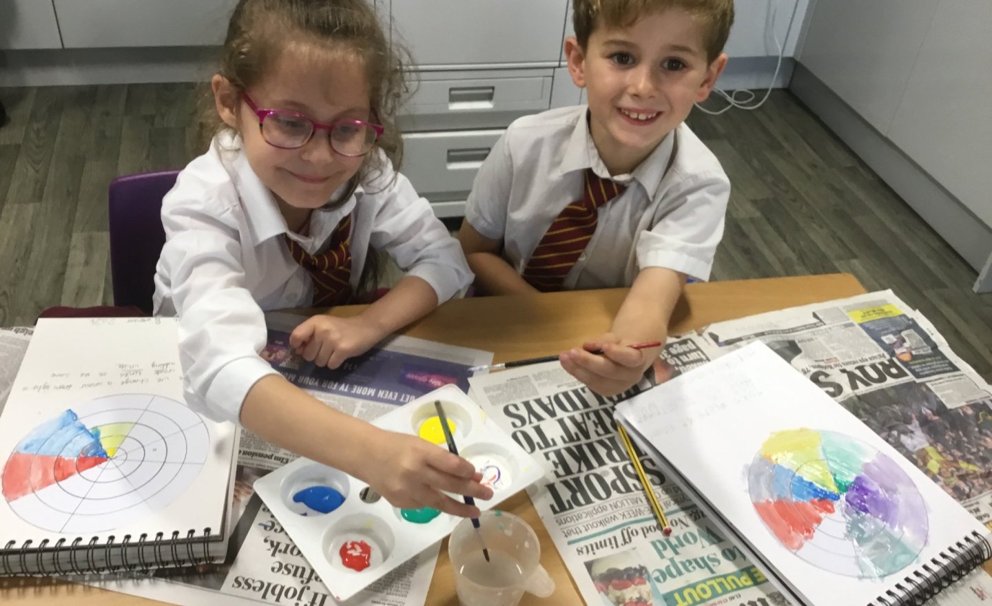 Image of Year 3 Develop their painting techniques.
