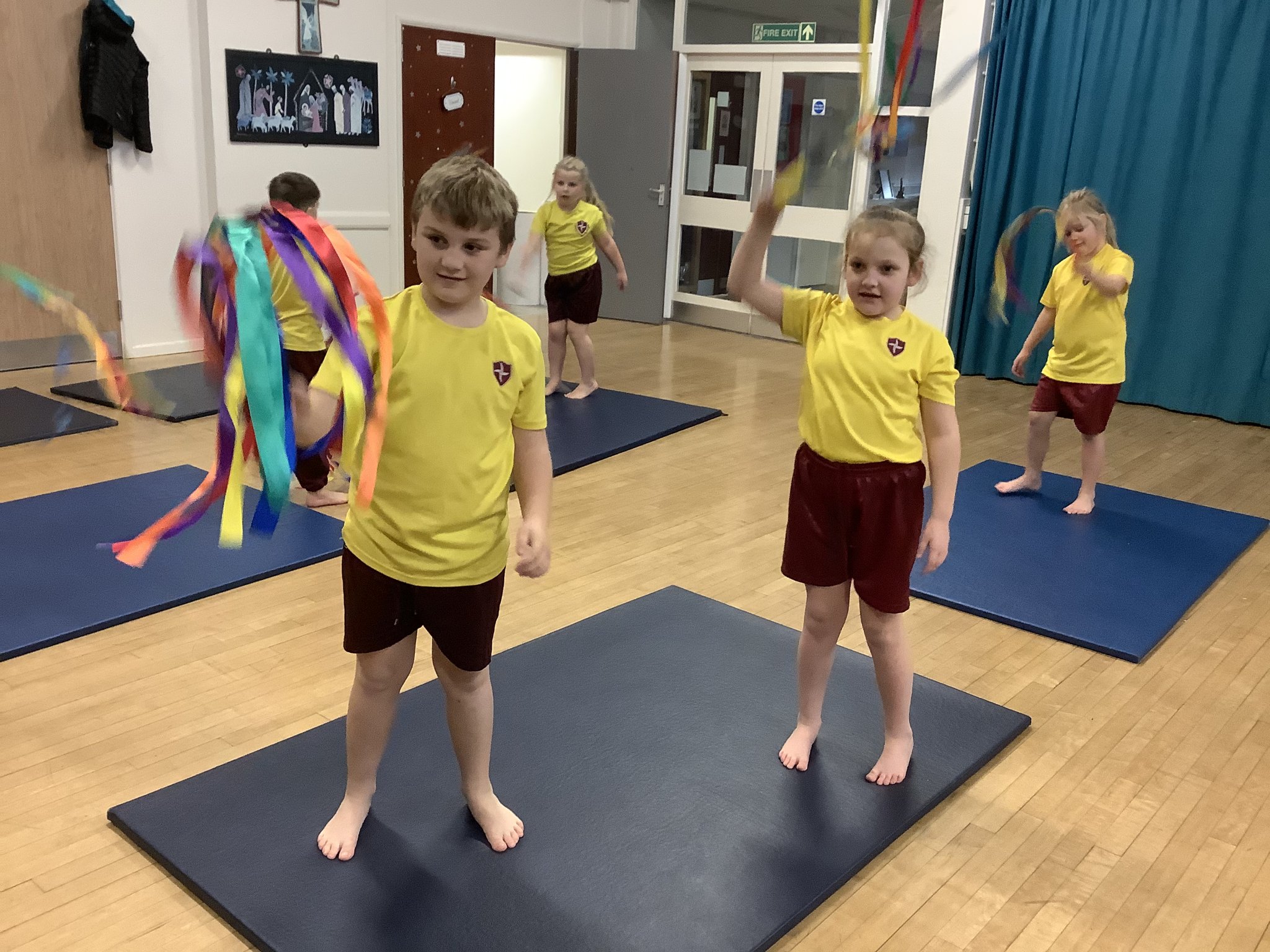 Image of A colourful gymnastics lesson