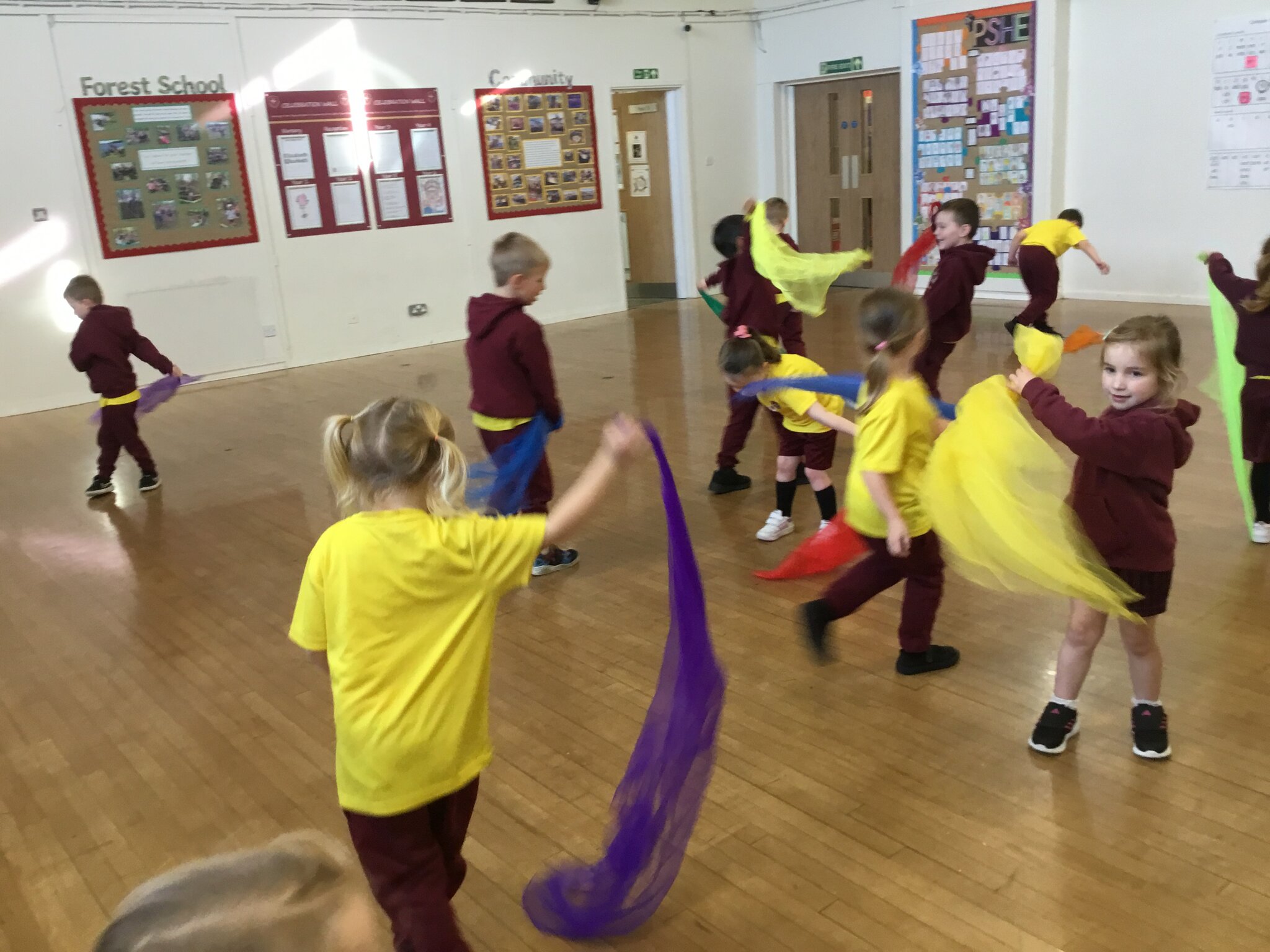 Image of Dancing with scarves in Reception