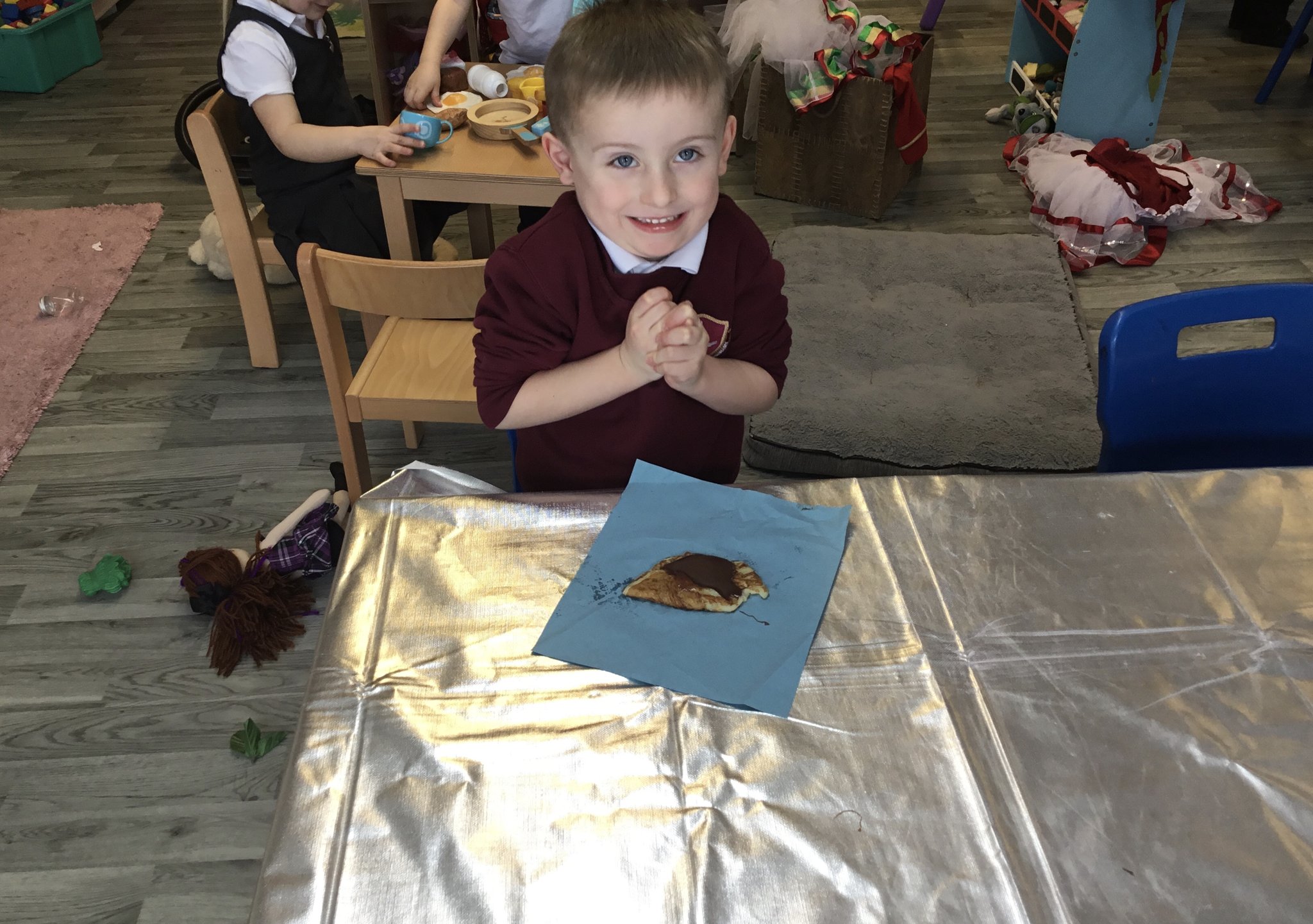 Image of Celebrating pancake day in Nursery 