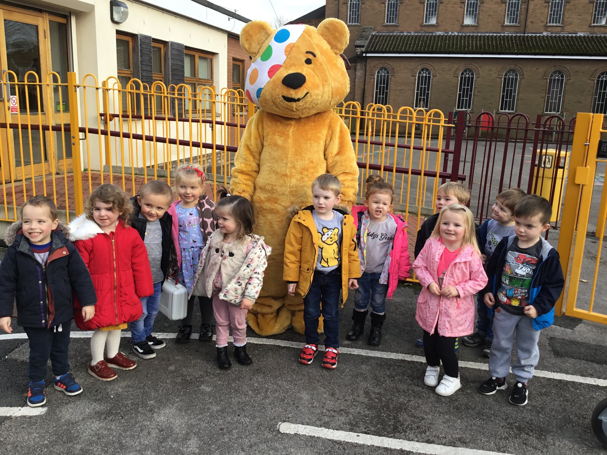 Image of Pudsey bear visiting Nursery