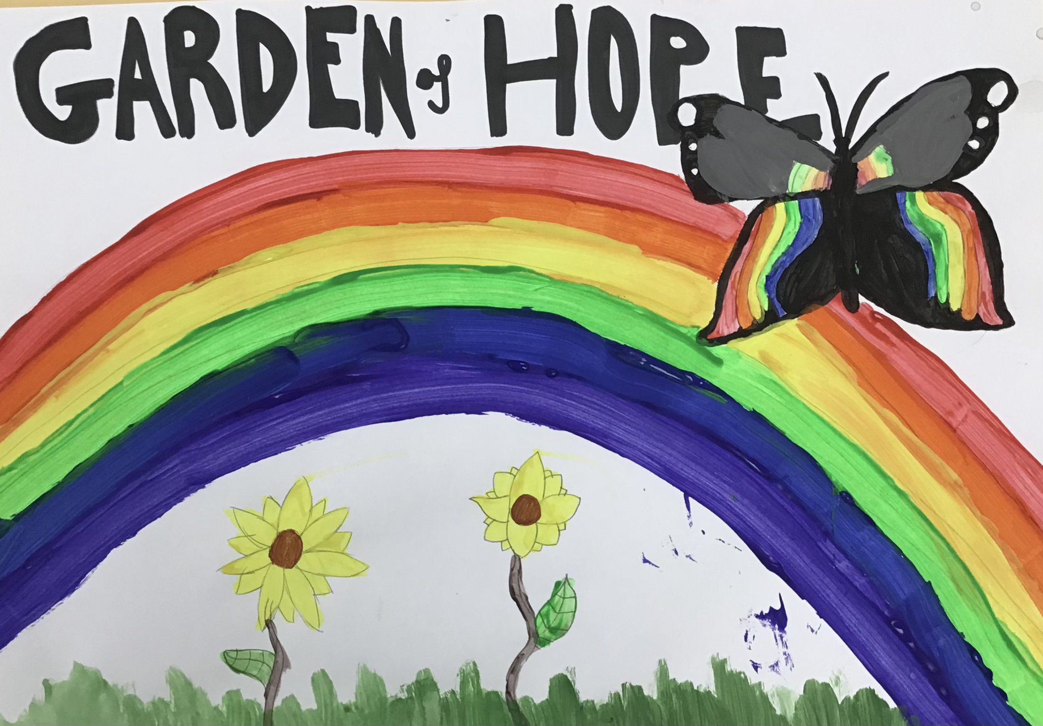 Image of Y6 create Rainbows of Hope