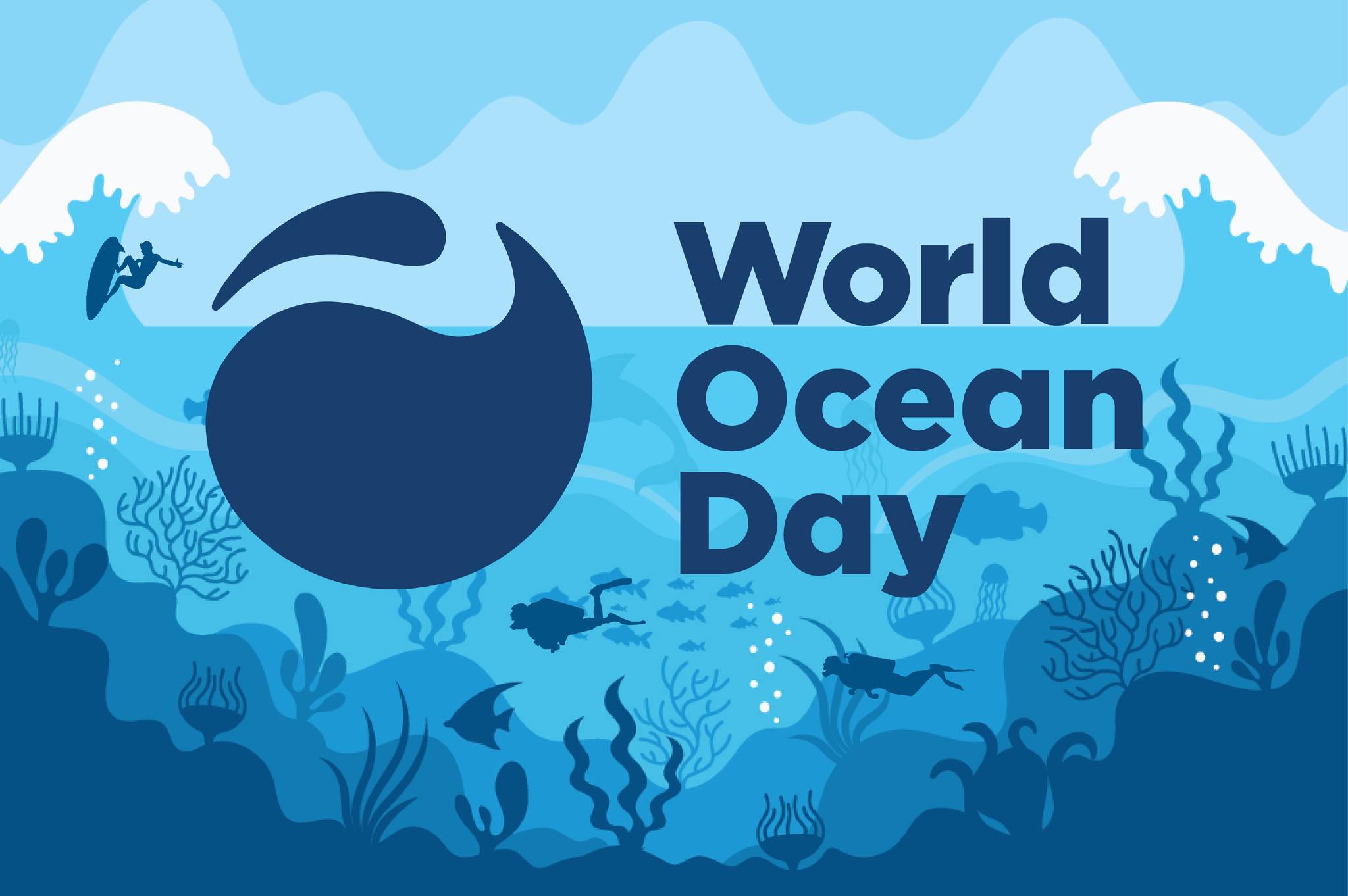 Image of World Ocean Day 2025 with Year 2