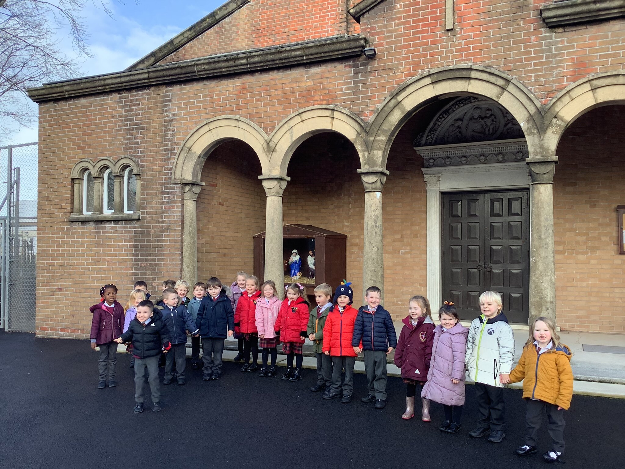 Image of Reception visiting church