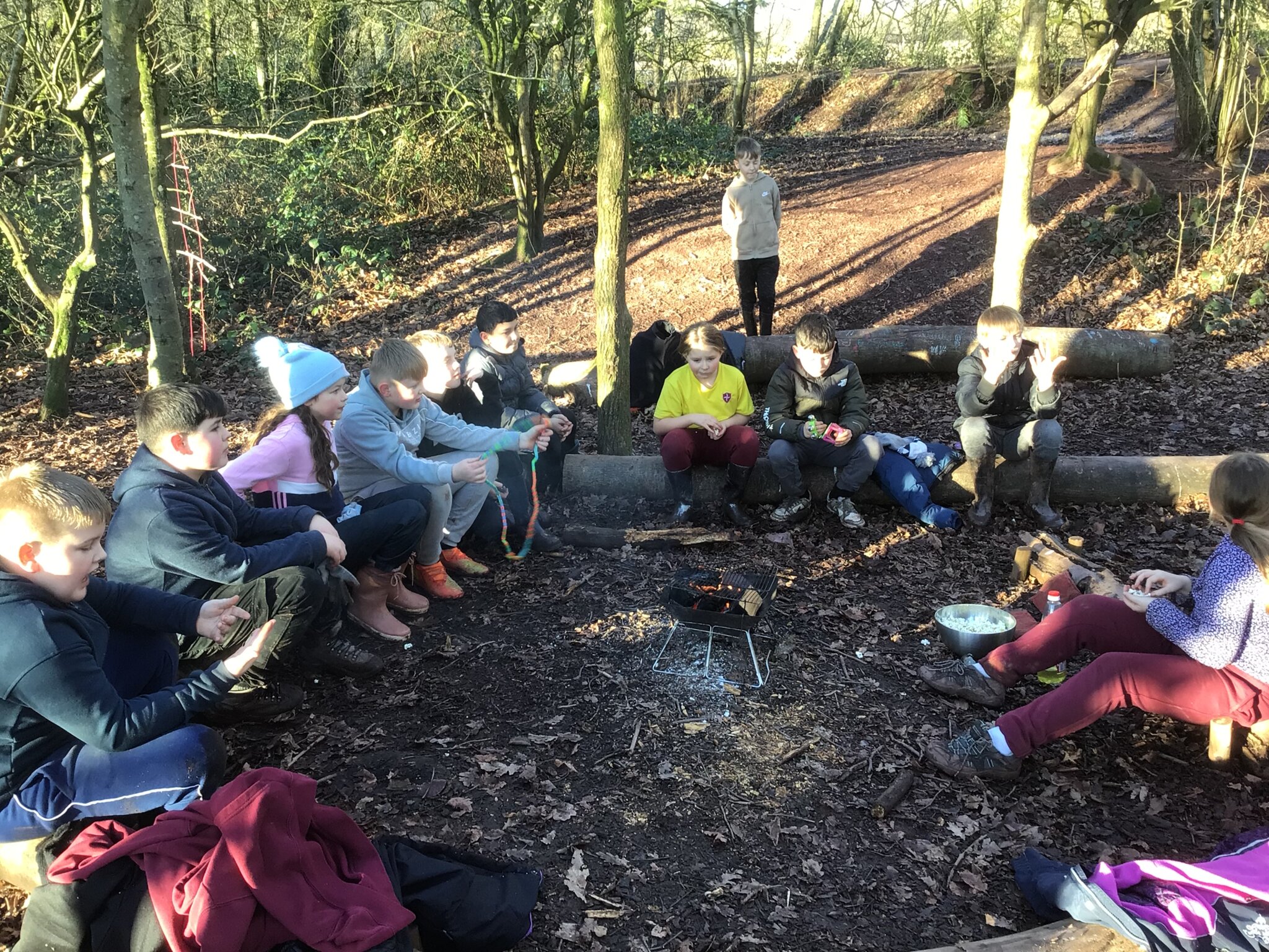 Image of Making Pop- Corn at Forest school Year 5