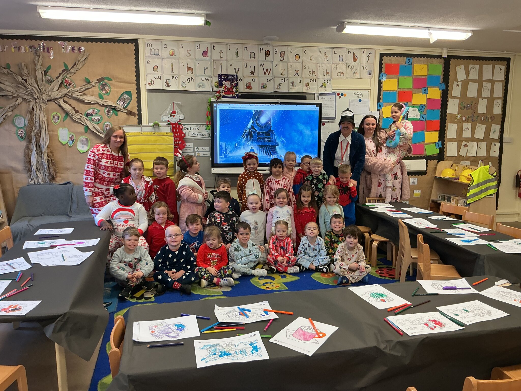 Image of Reception’s Polar Express Pyjama Day