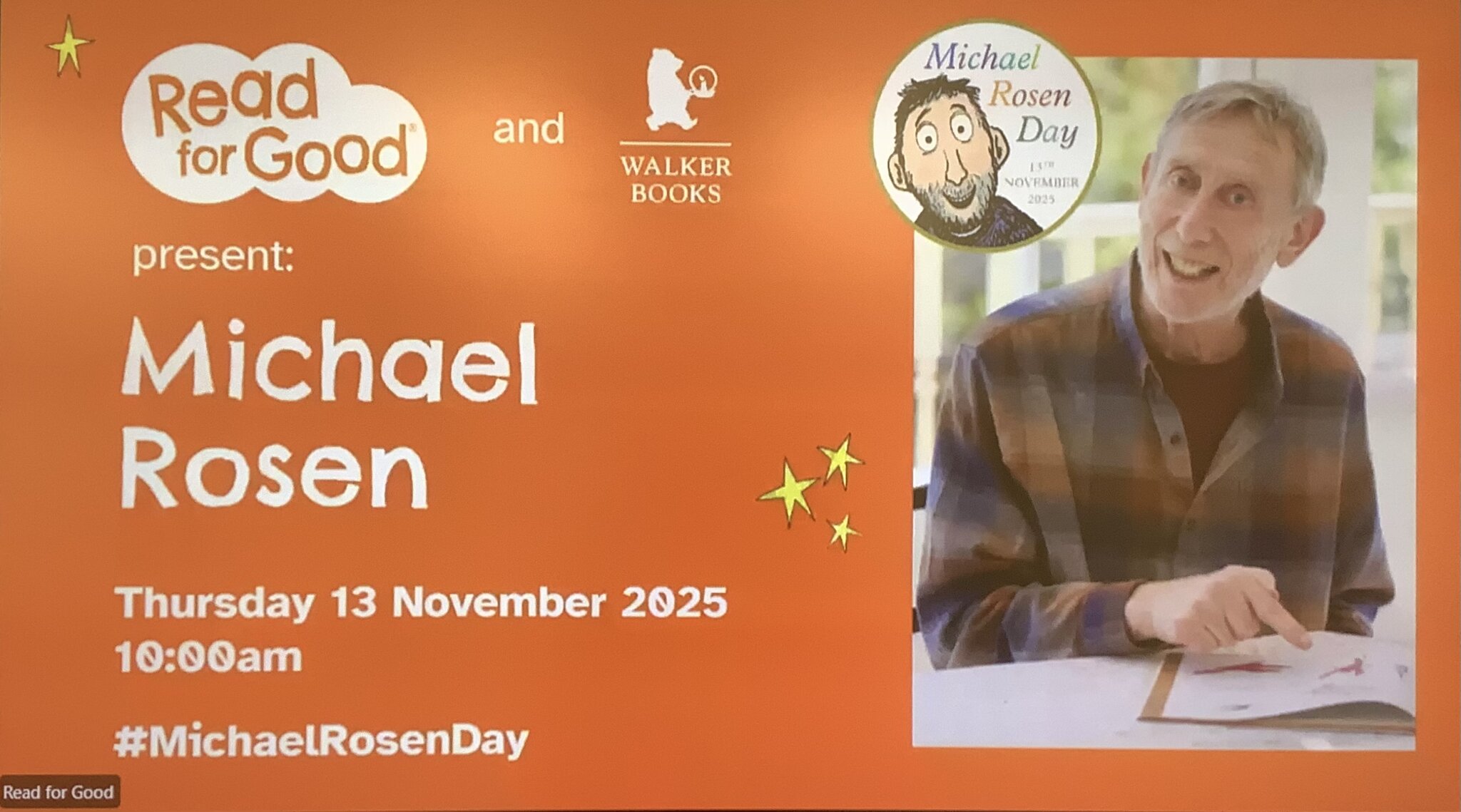 Image of Michael Rosen Day 2025 with Year 2