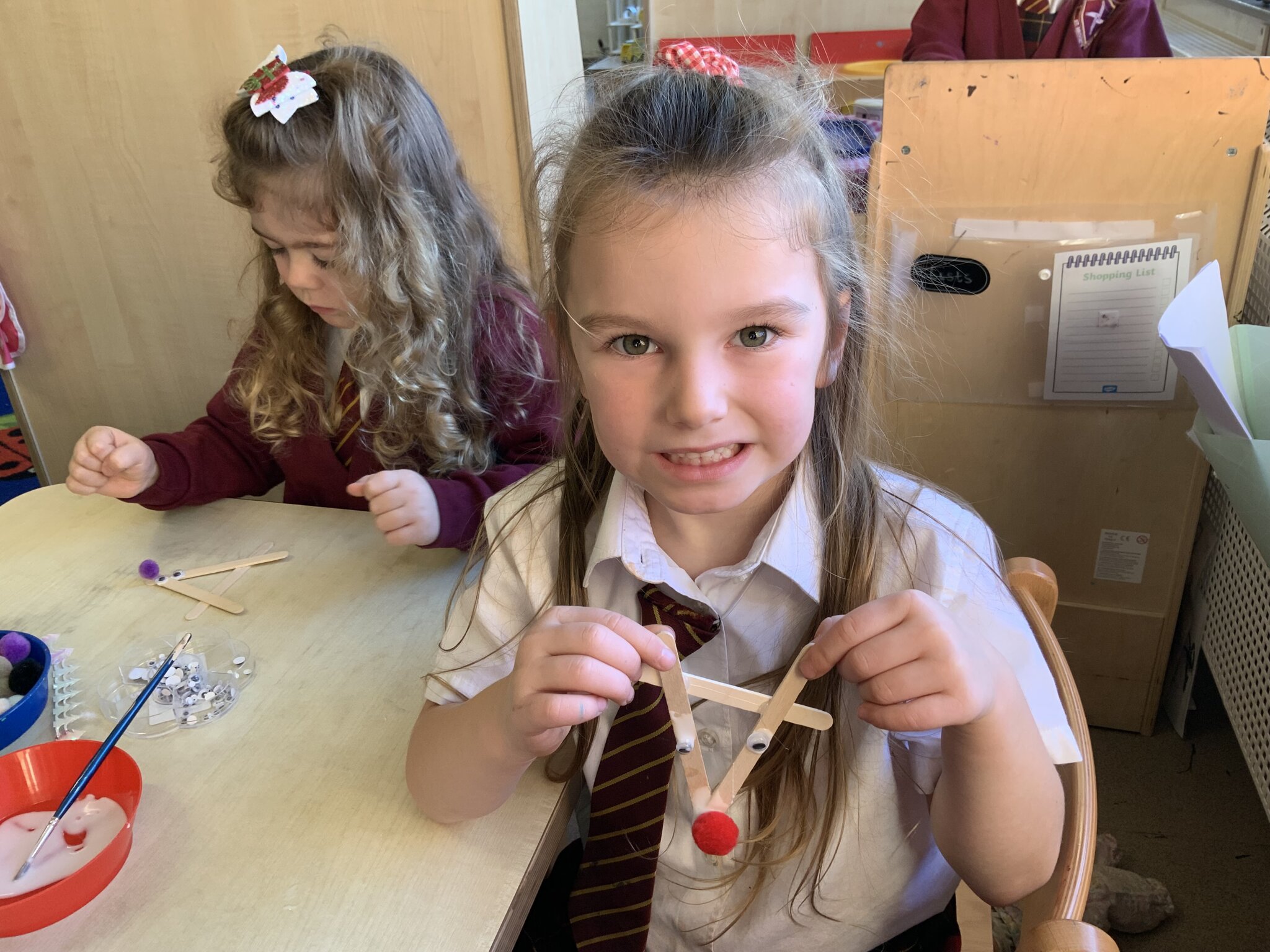 Image of Christmas crafting decorations in Reception 