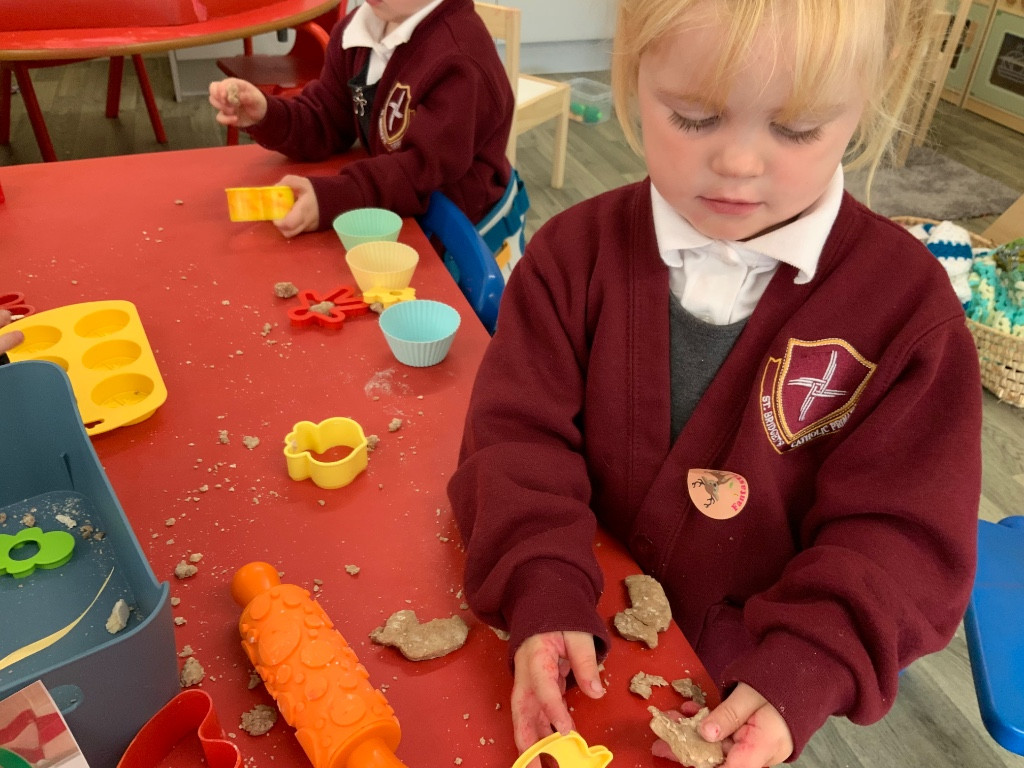 Image of Play dough creations in Nursery