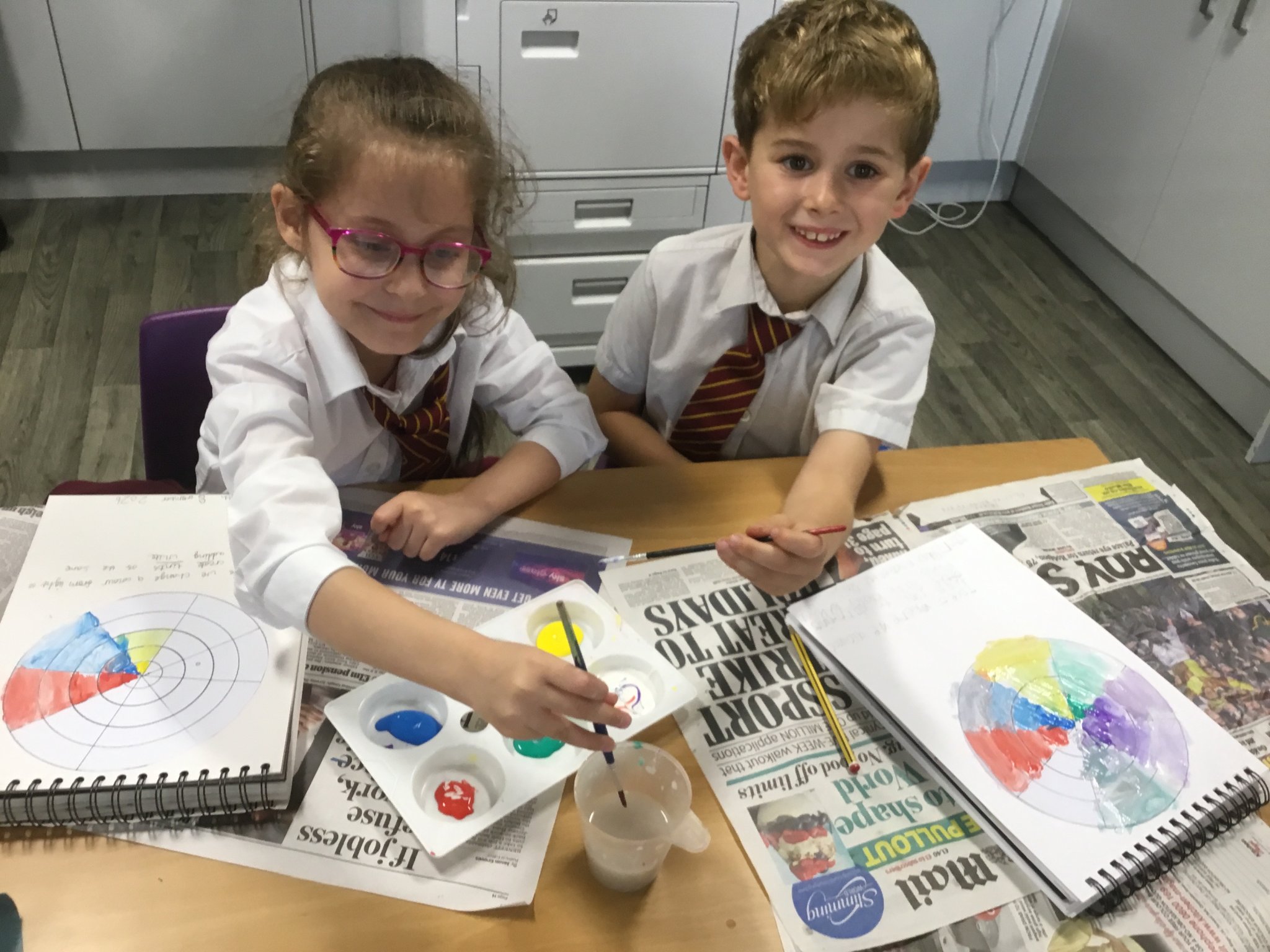 Image of Year 3 Develop their painting techniques.