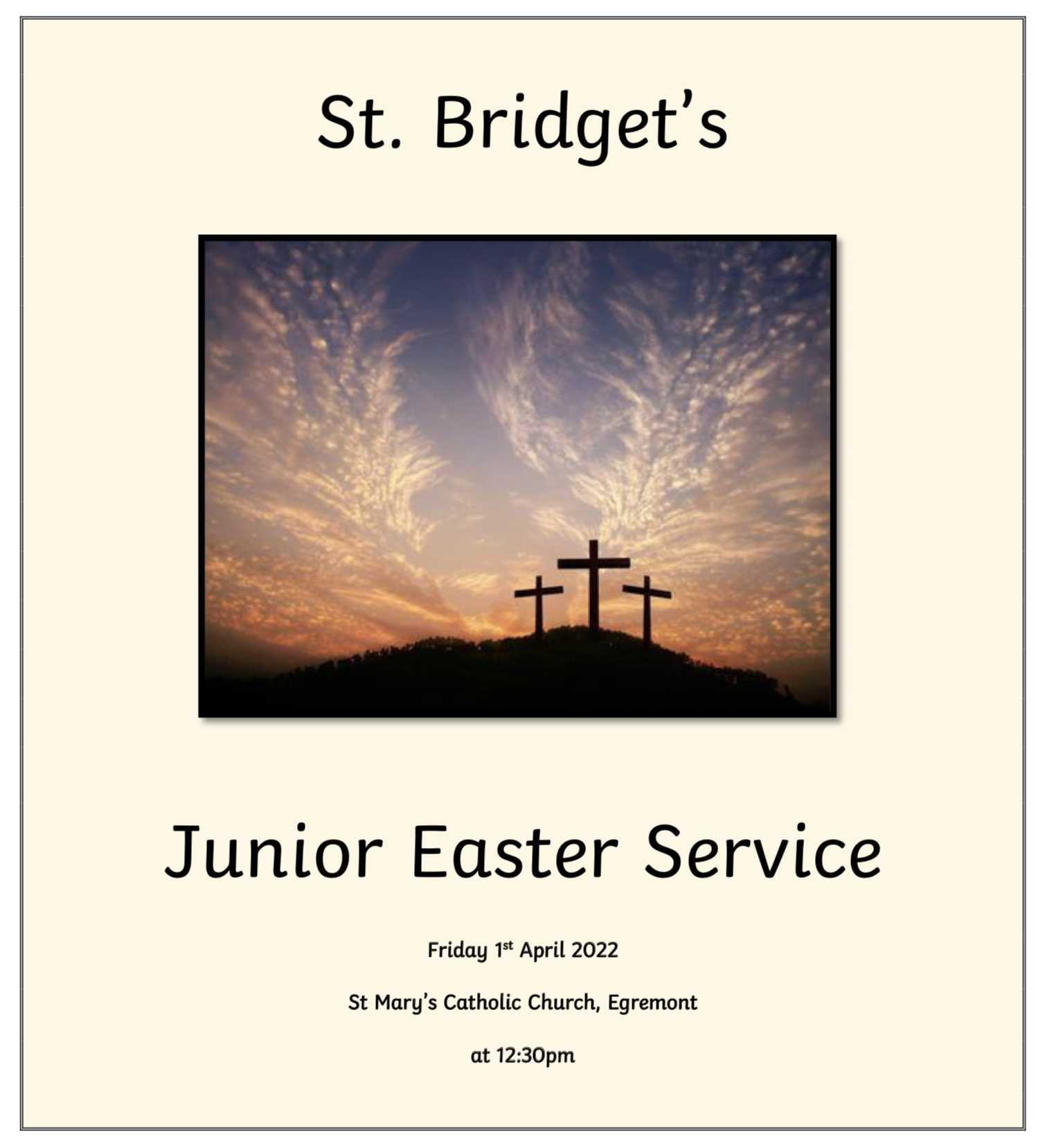 Image of Junior Easter Service - Friday 1st April at 12:30pm 