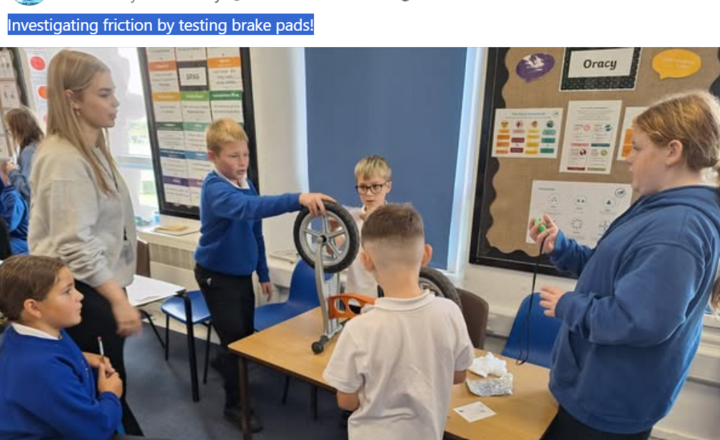 Image of Year 5 and six investigating friction